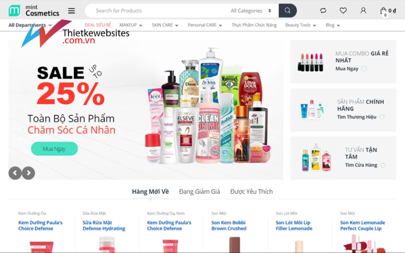 Thiết kế website mỹ phẩm