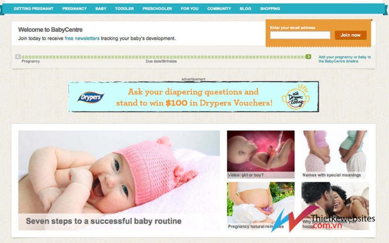 Thiết kế website mẹ và bé đẹp mắt, thu hút nhiều khách hàng