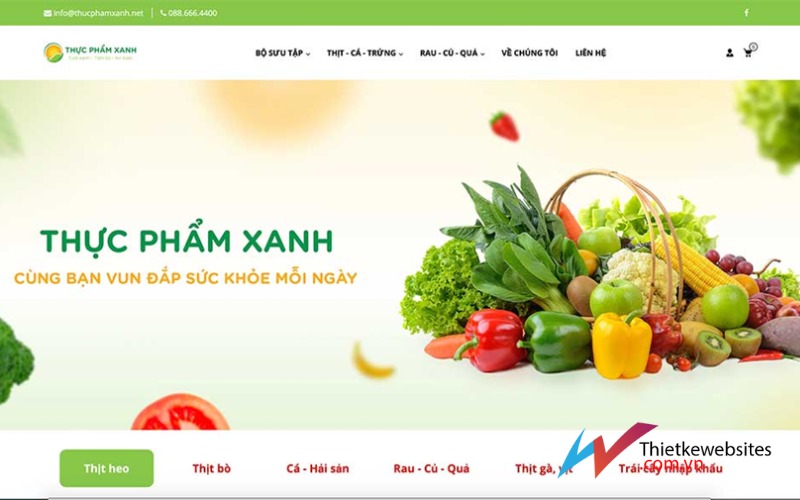 Dịch vụ thiết kế website thực phẩm chuyên nghiệp, chất lượng